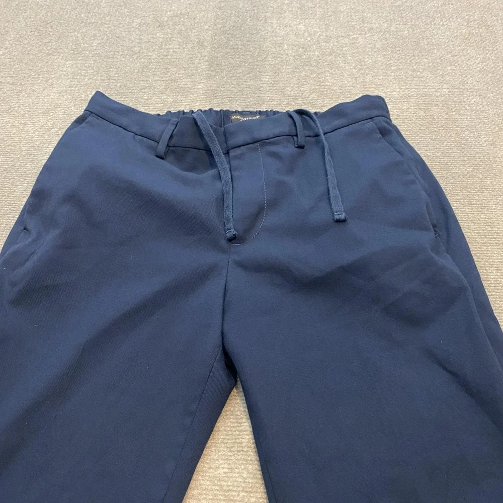 Banana‎ Republic Pants Mens 32R Navy Slim Fit Drawstring Waist Elastic Back